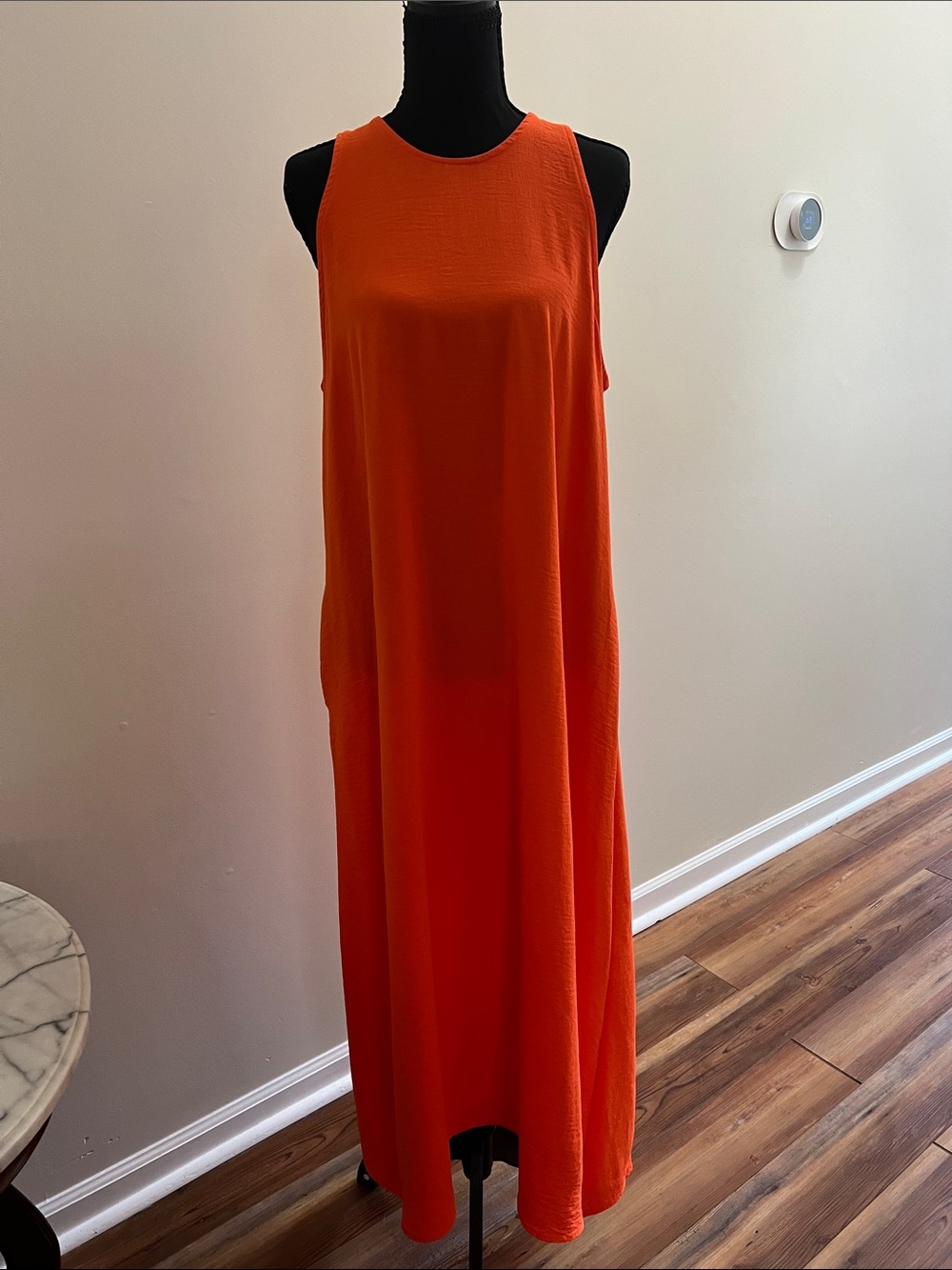 Sleeveless Vibrant Orange Maxi Dress